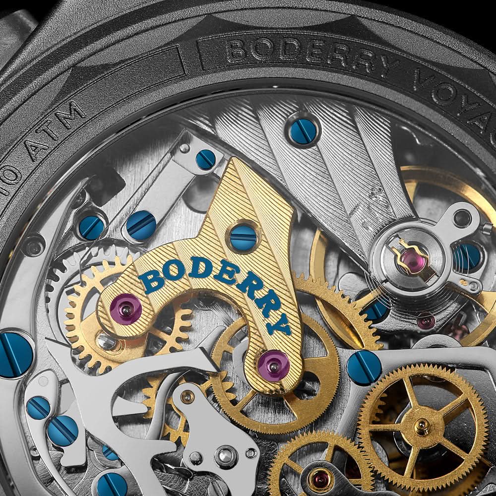VOYAGER Chronographe mécanique en titane – 40 mm – étanche 100 m