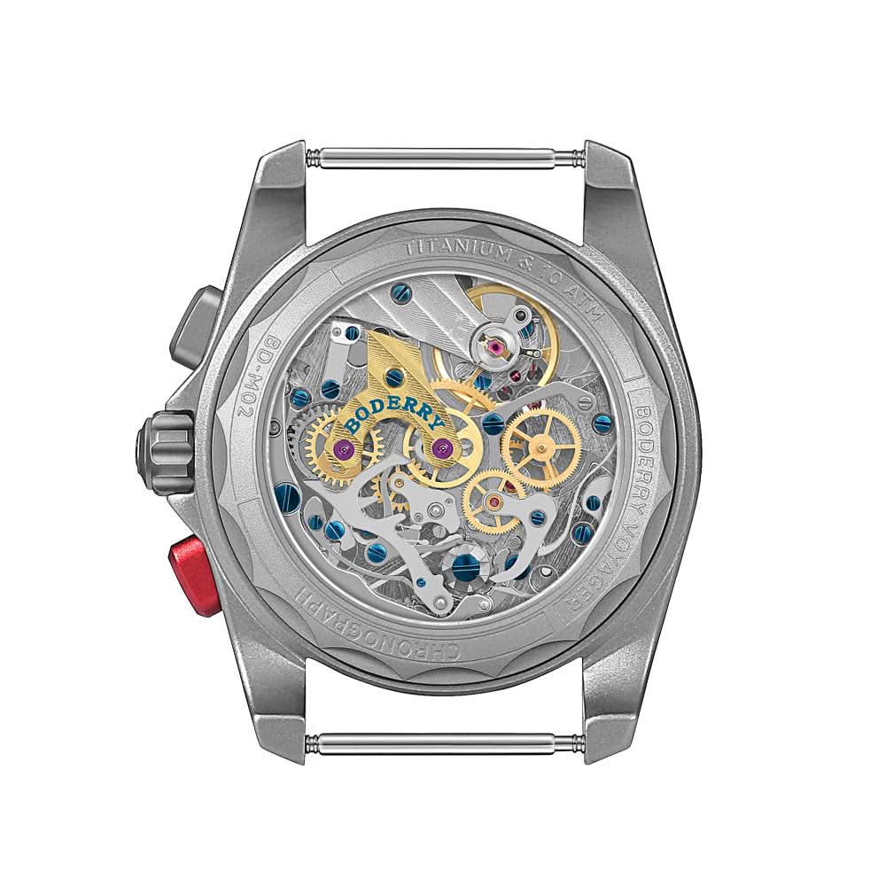 VOYAGER Chronographe mécanique en titane – 40 mm – étanche 100 m