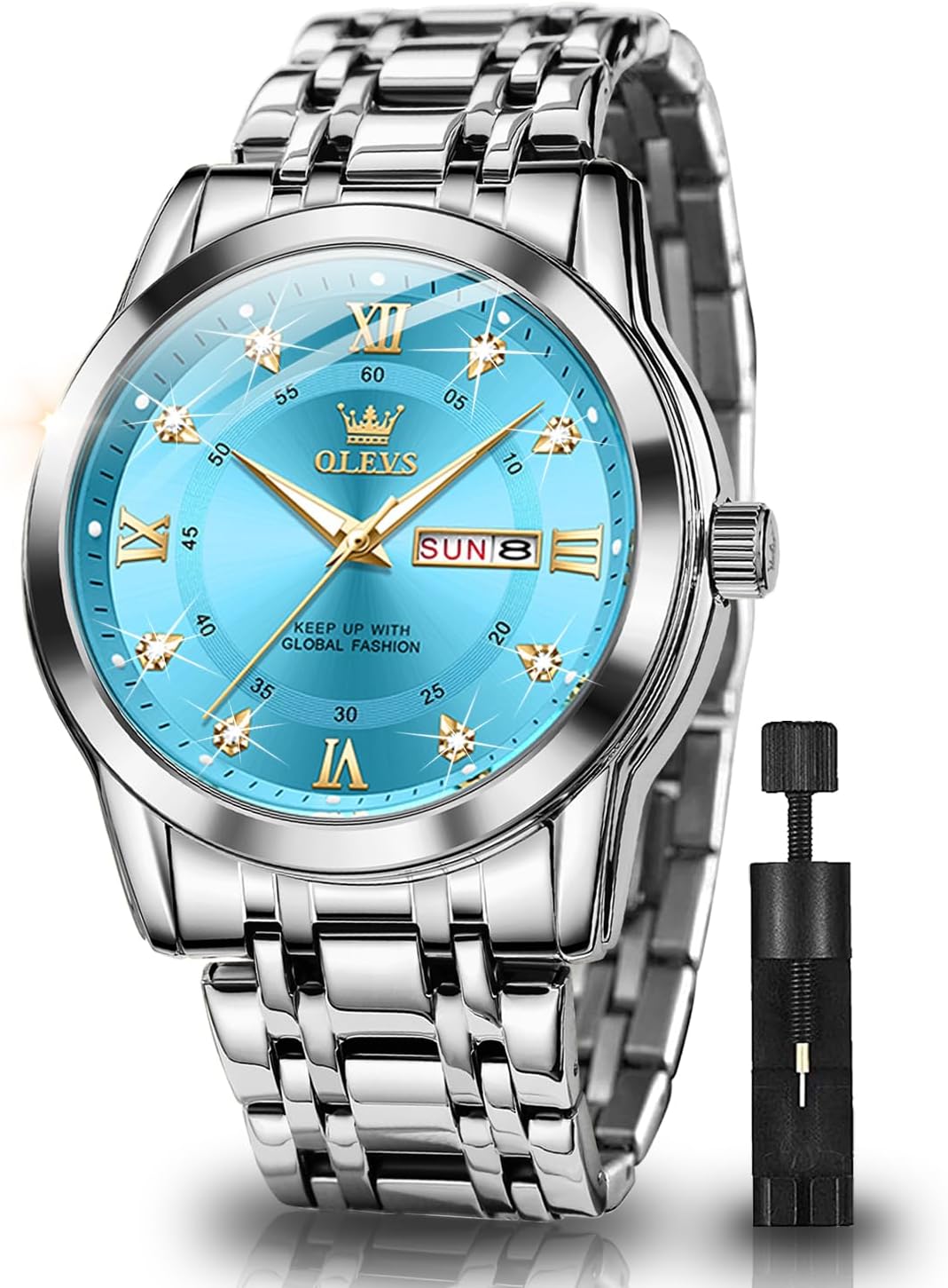 OLEVS quartz – cadran bleu, noir ou blanc – montre homme