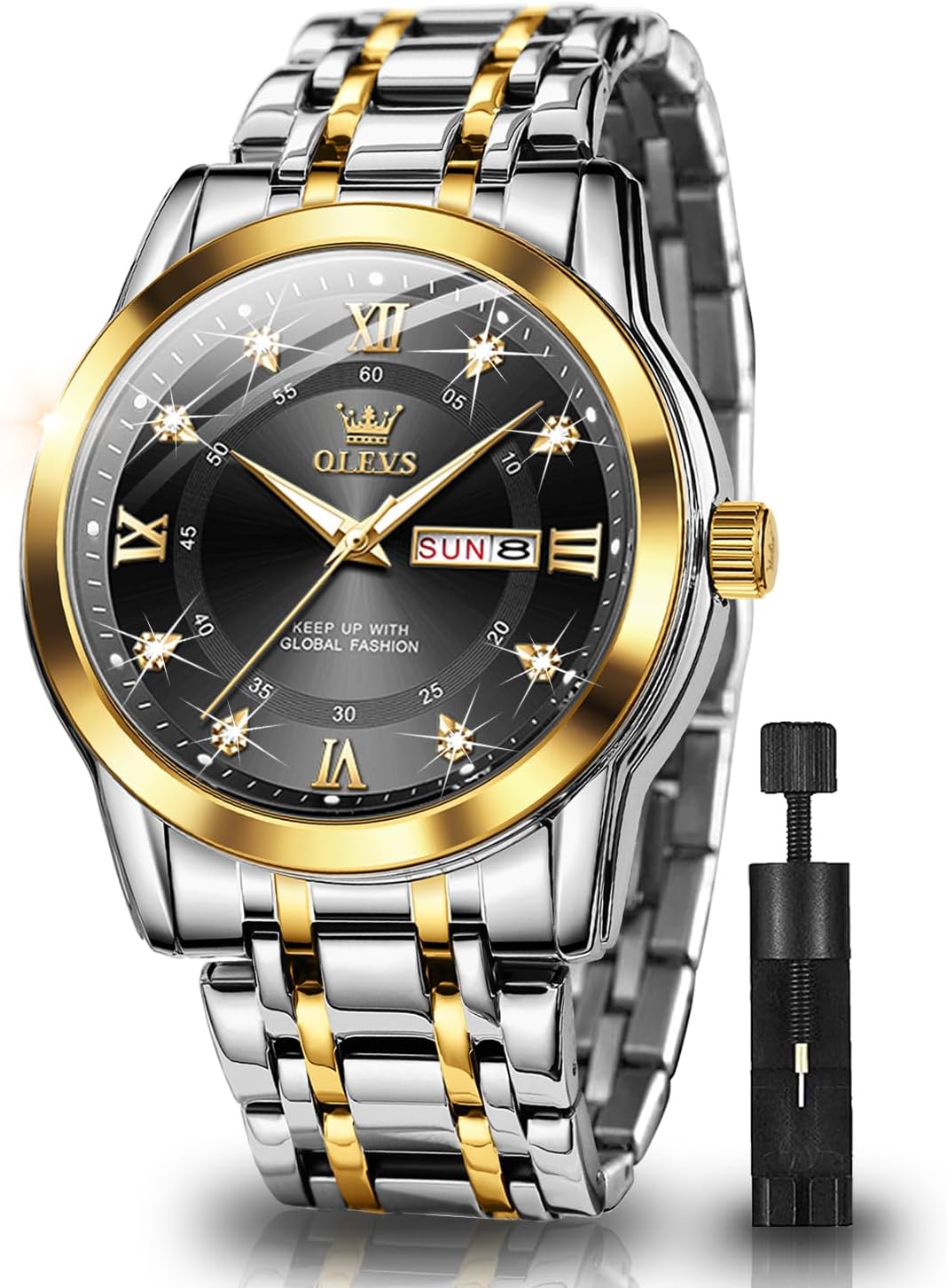 OLEVS quartz – cadran bleu, noir ou blanc – montre homme