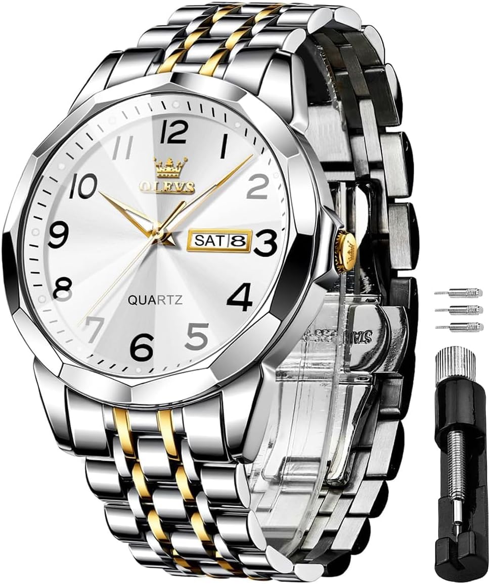 OLEVS quartz – cadran bleu, noir ou blanc – montre homme