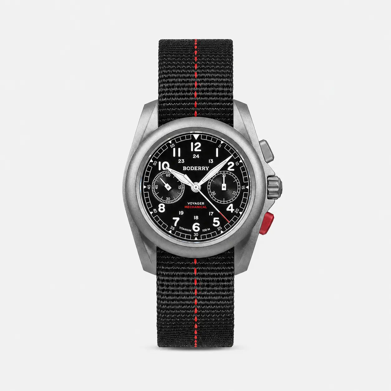 VOYAGER Chronographe mécanique en titane – 40 mm – étanche 100 m