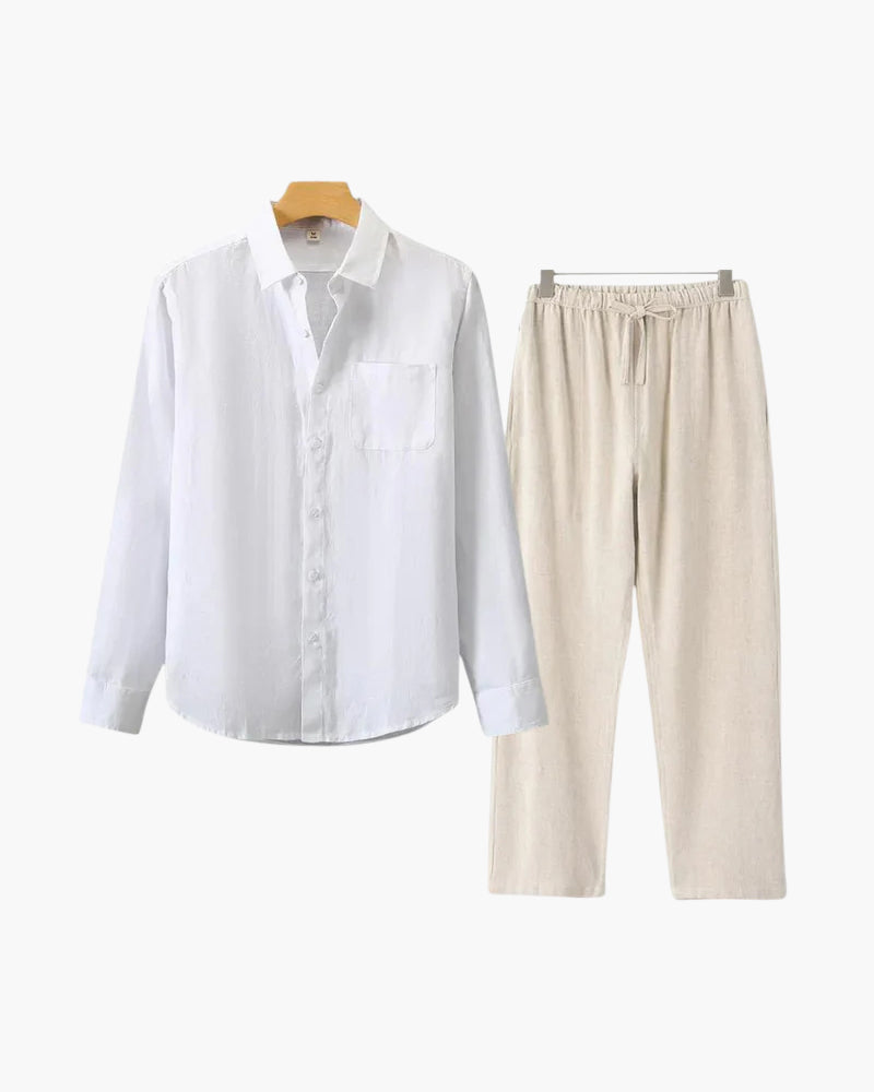 Ensemble en lin Seine Sélect (chemise manches longues + pantalon)