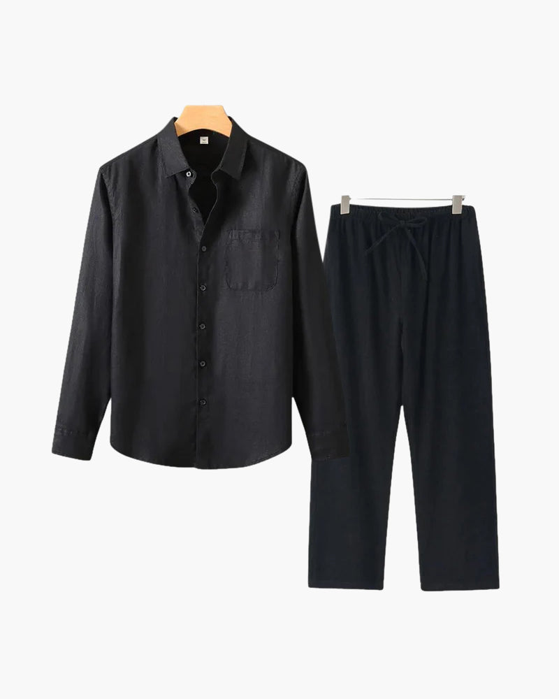 Ensemble en lin Seine Sélect (chemise manches longues + pantalon)