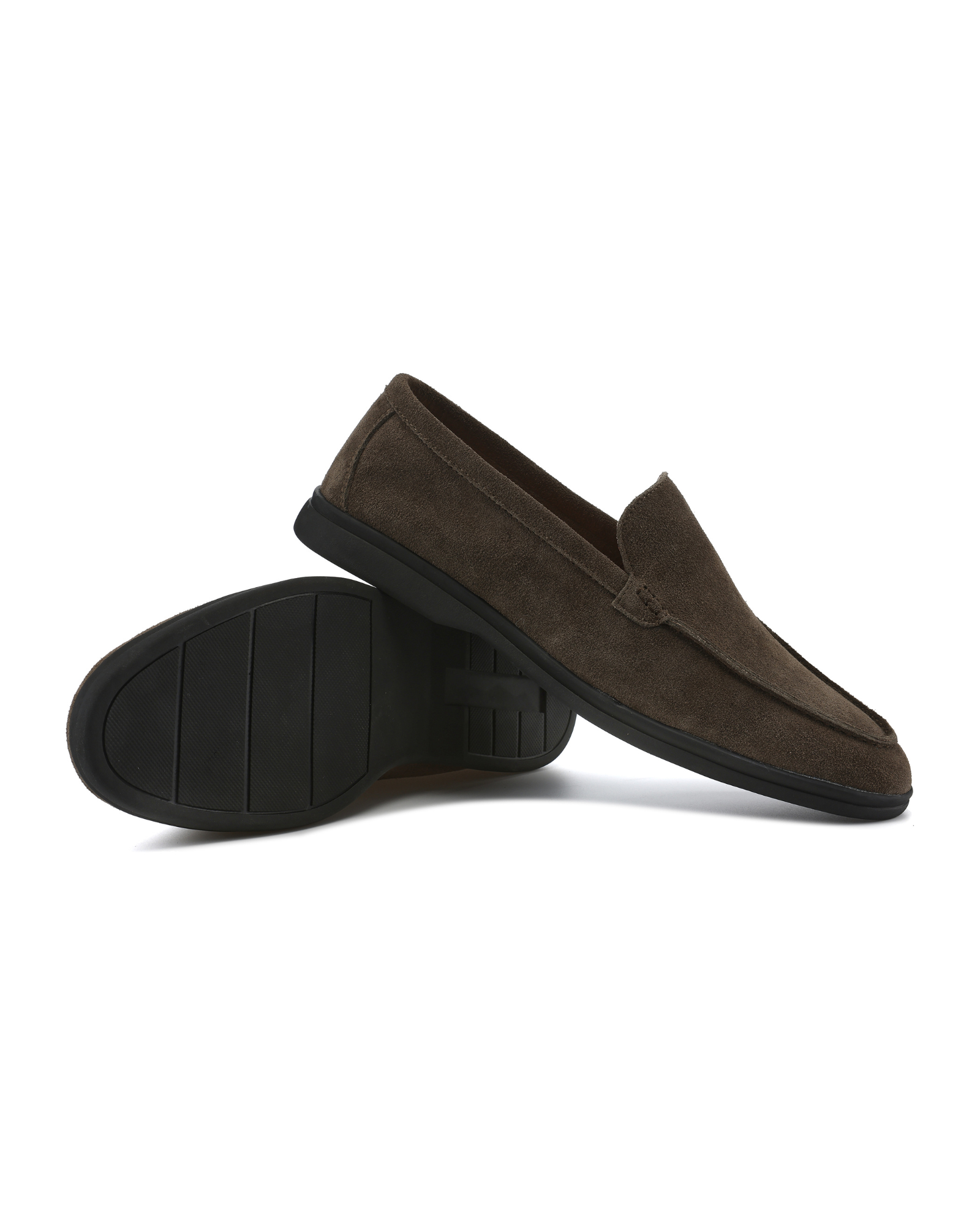Mocassins en daim à semelle noire