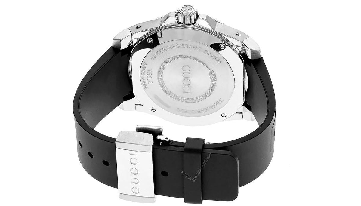 GUCCI Dive quartz 45 mm – bracelet caoutchouc noir – montre homme