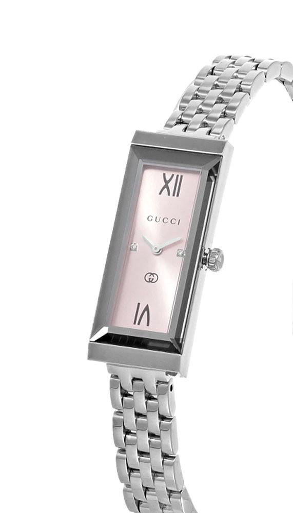 GUCCI G-Frame quartz 14 × 34 mm – cadran rose – montre femme
