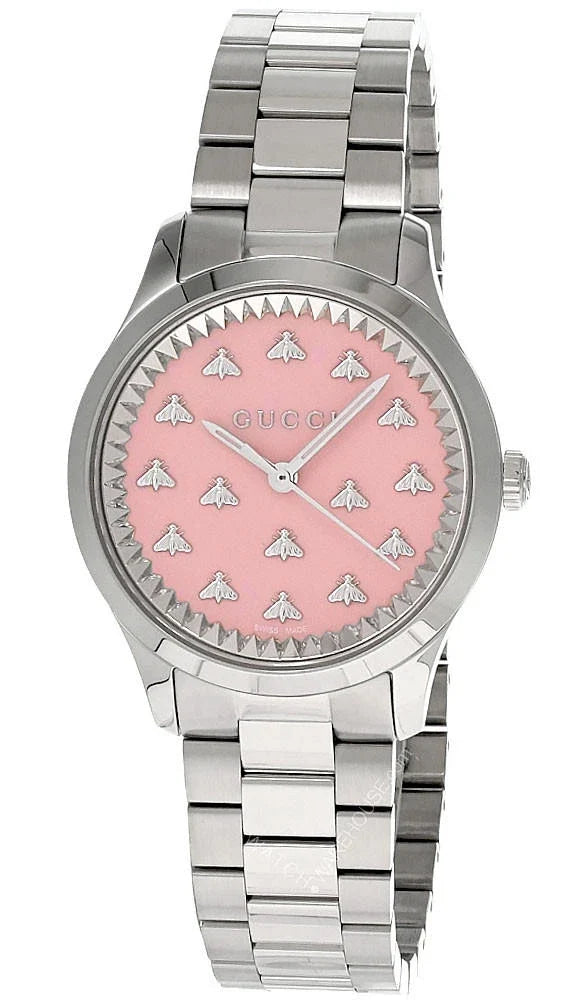 GUCCI G-Timeless quartz 32 mm – cadran rose – montre femme