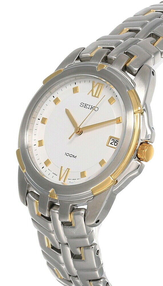Seiko Vintage 37 mm – cadran blanc – montre homme