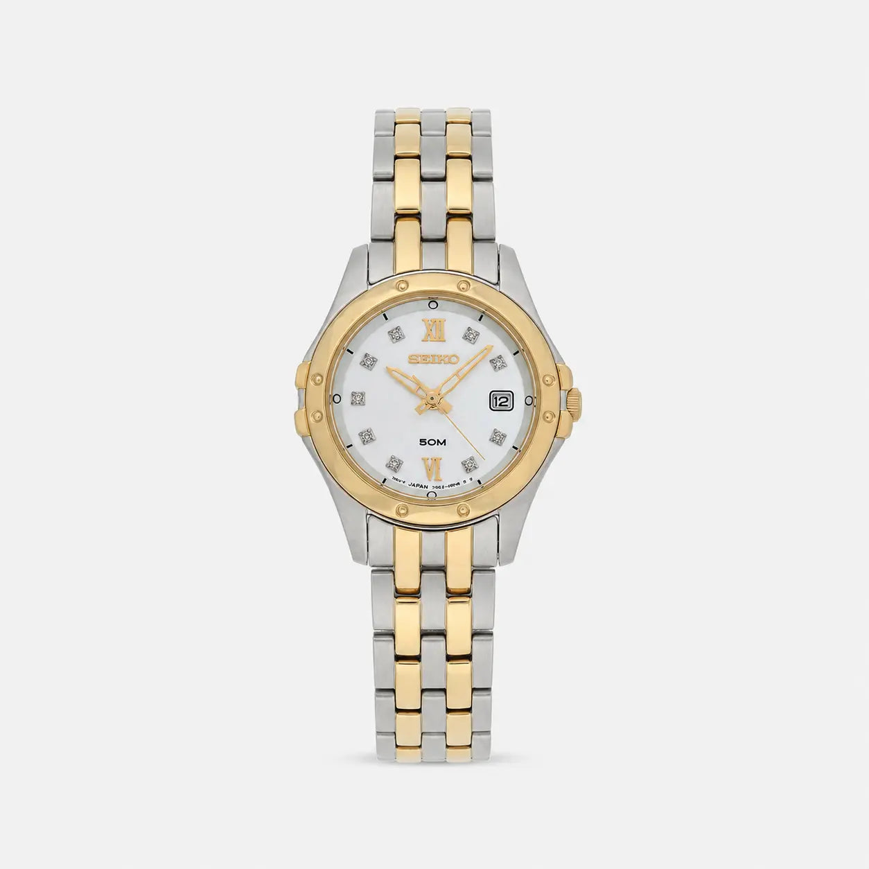SEIKO 27 mm – cadran blanc nacre – montre femme