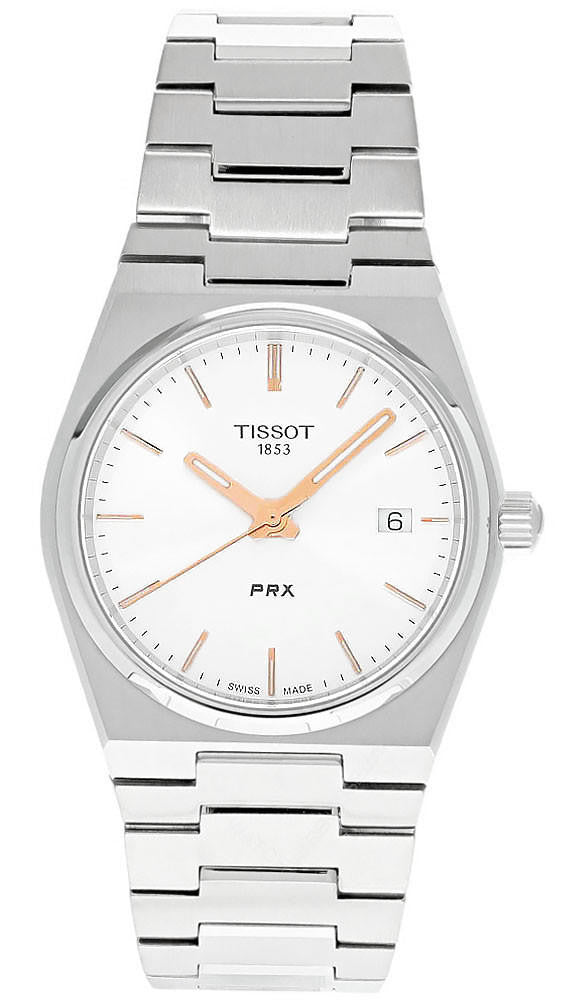 TISSOT PRX quartz 35 mm – cadran argenté – montre femme