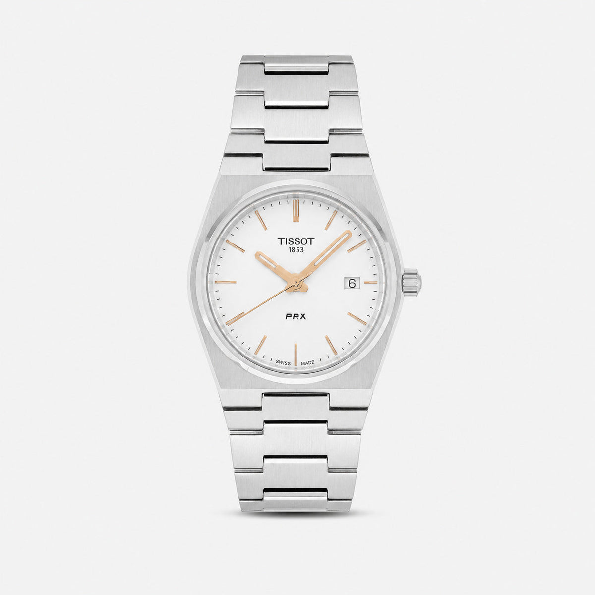 TISSOT PRX quartz 35 mm – cadran argenté – montre femme