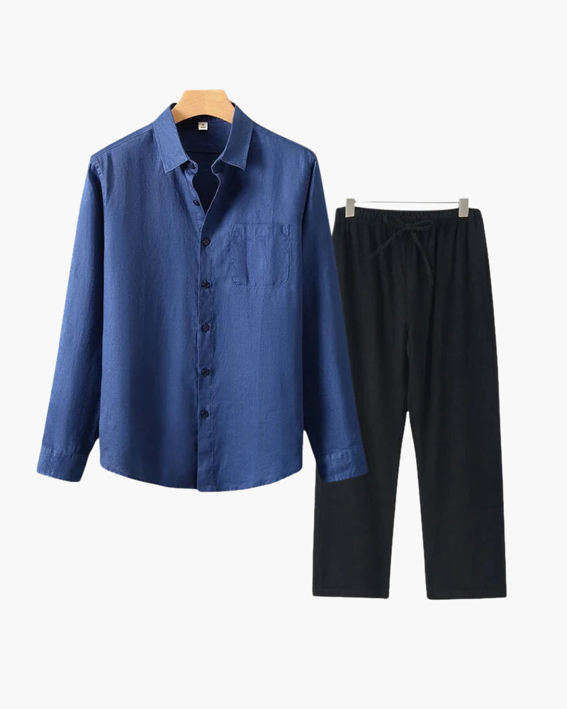 Ensemble en lin Seine Sélect (chemise manches longues + pantalon)