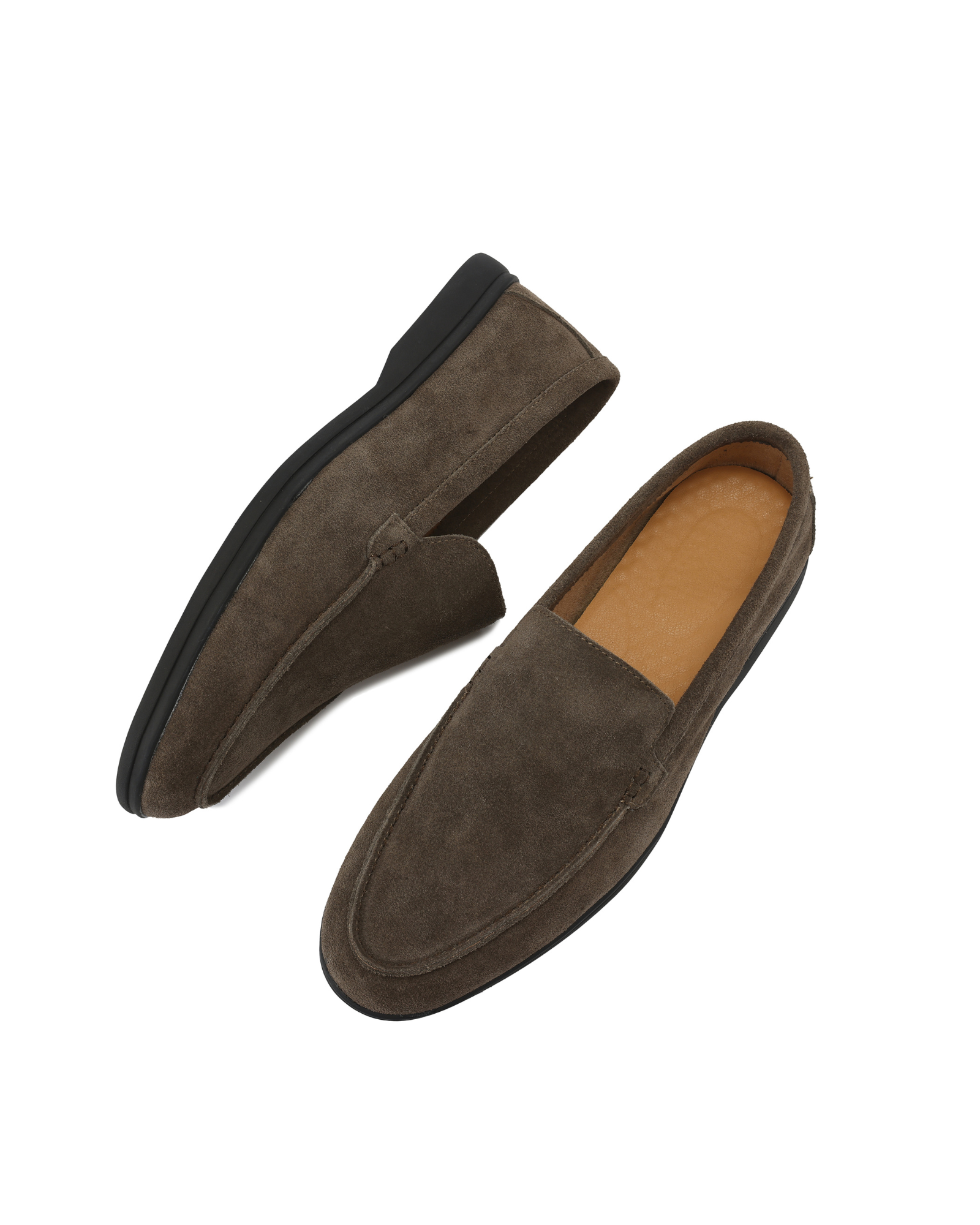Mocassins en daim à semelle noire