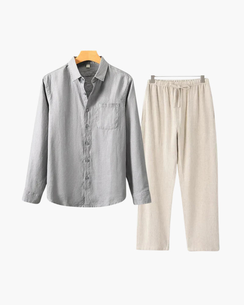Ensemble en lin Seine Sélect (chemise manches longues + pantalon)