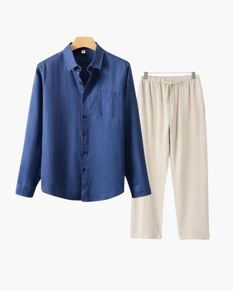 Ensemble en lin Seine Sélect (chemise manches longues + pantalon)