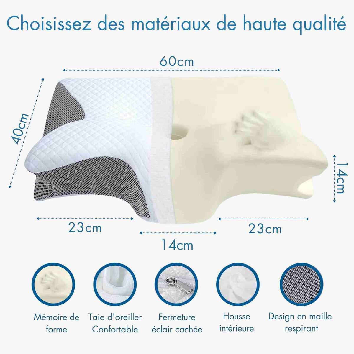 Oreiller Luxe Relax 2.0 – Confort Ultime pour un Sommeil Réparateur