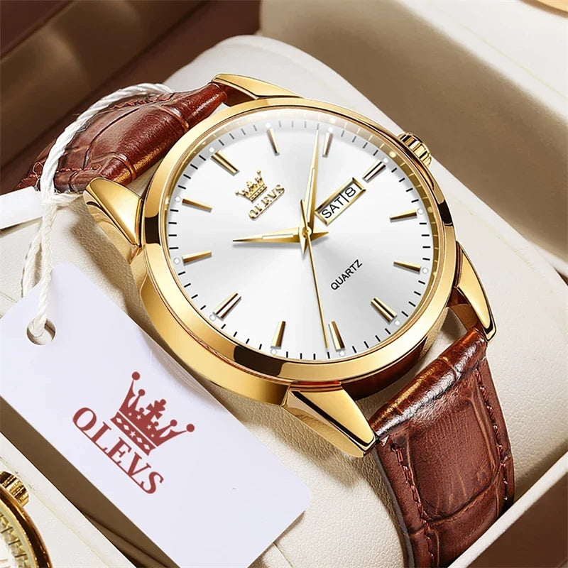 OLEVS Minimalist 39 mm – bracelet cuir