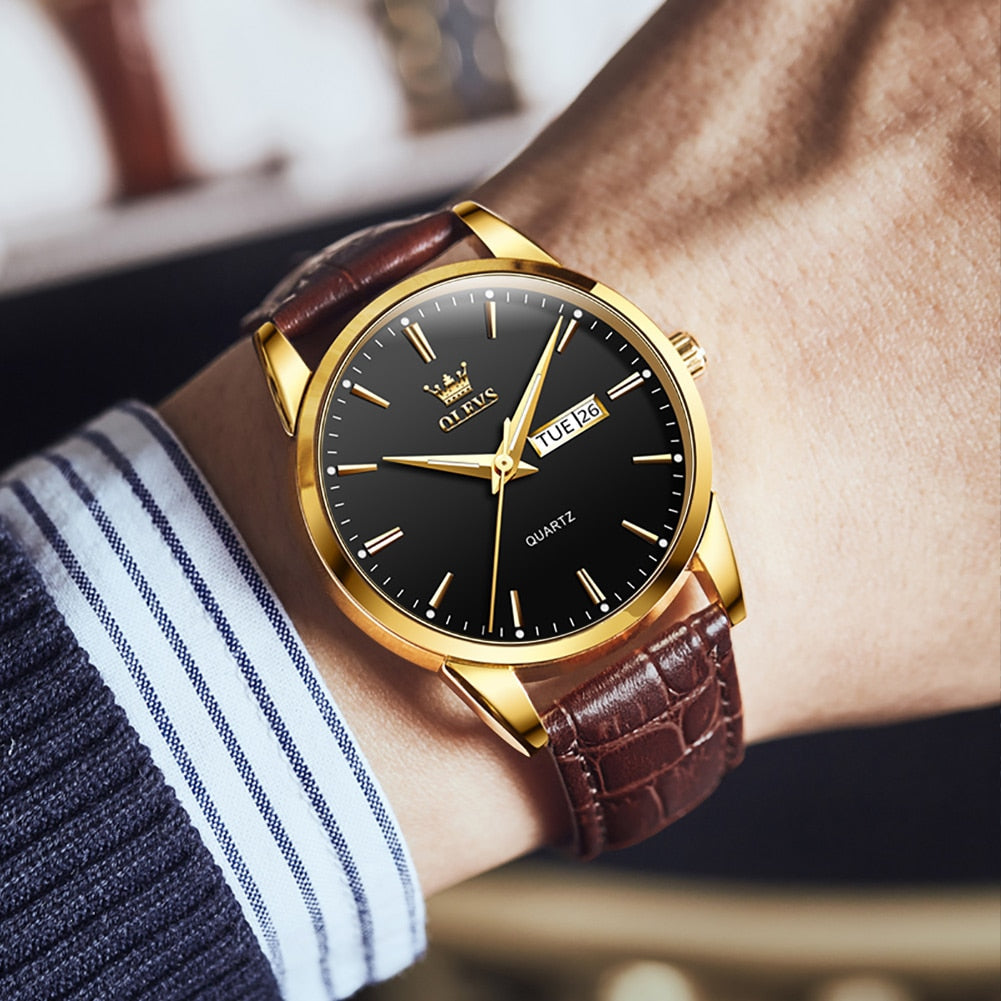 OLEVS Minimalist 39 mm – bracelet cuir