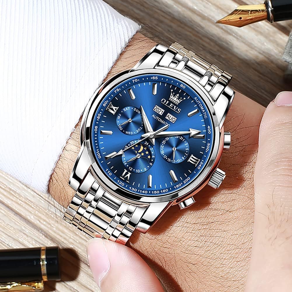 OLEVS quartz – cadran bleu, noir ou blanc – montre homme