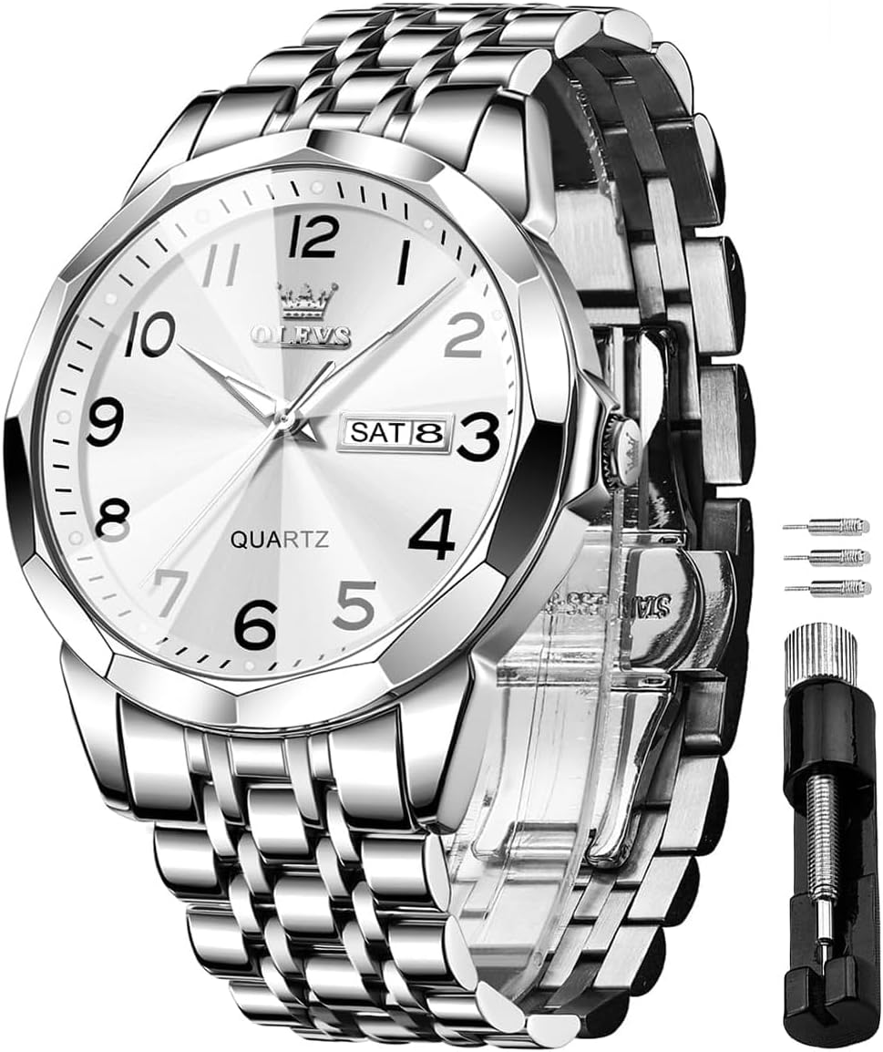 OLEVS quartz – cadran bleu, noir ou blanc – montre homme