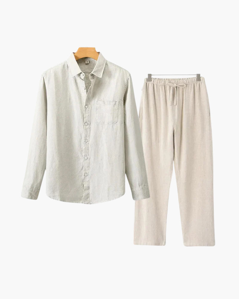 Ensemble en lin Seine Sélect (chemise manches longues + pantalon)