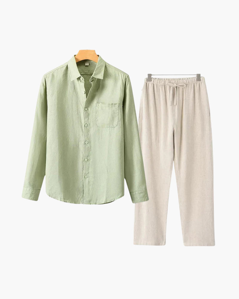 Ensemble en lin Seine Sélect (chemise manches longues + pantalon)