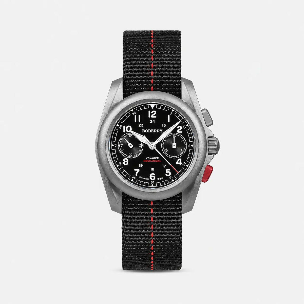 VOYAGER Chronographe mécanique en titane – 40 mm – étanche 100 m