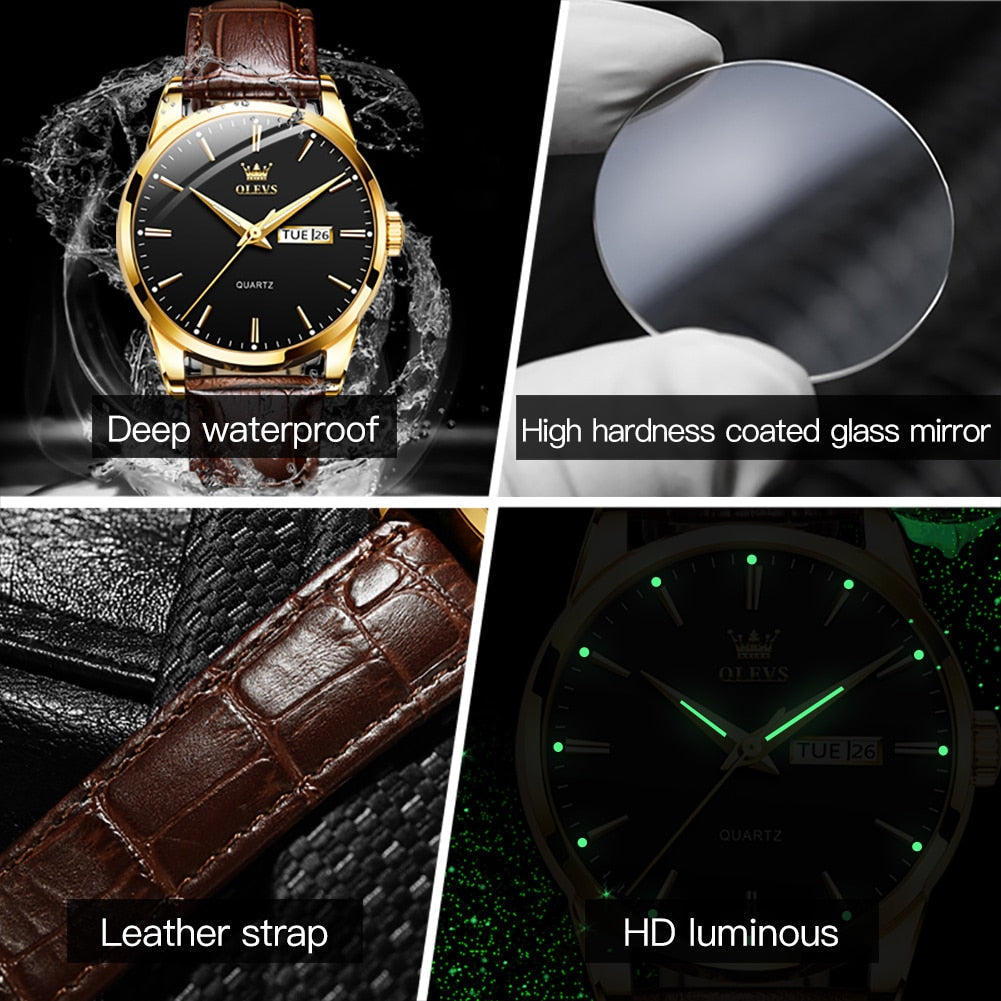 OLEVS Minimalist 39 mm – bracelet cuir