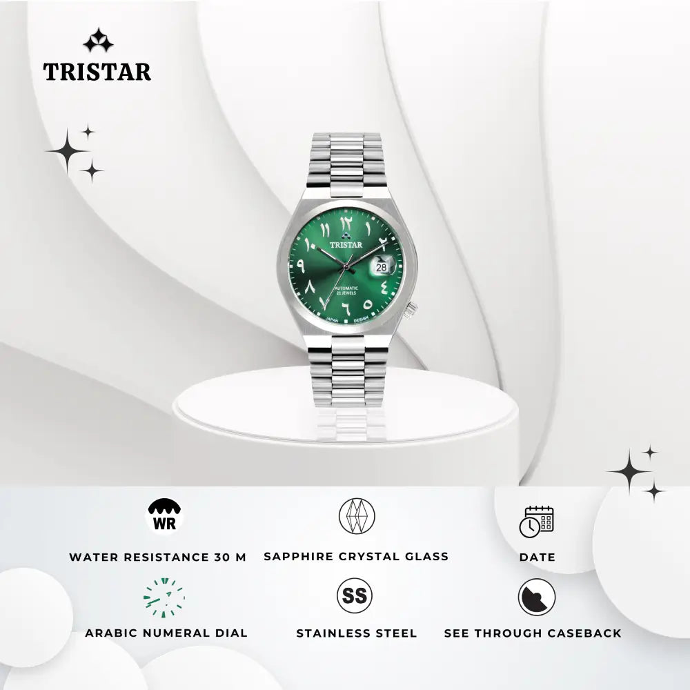 Tristar automatique 40 mm – cadran vert – montre homme