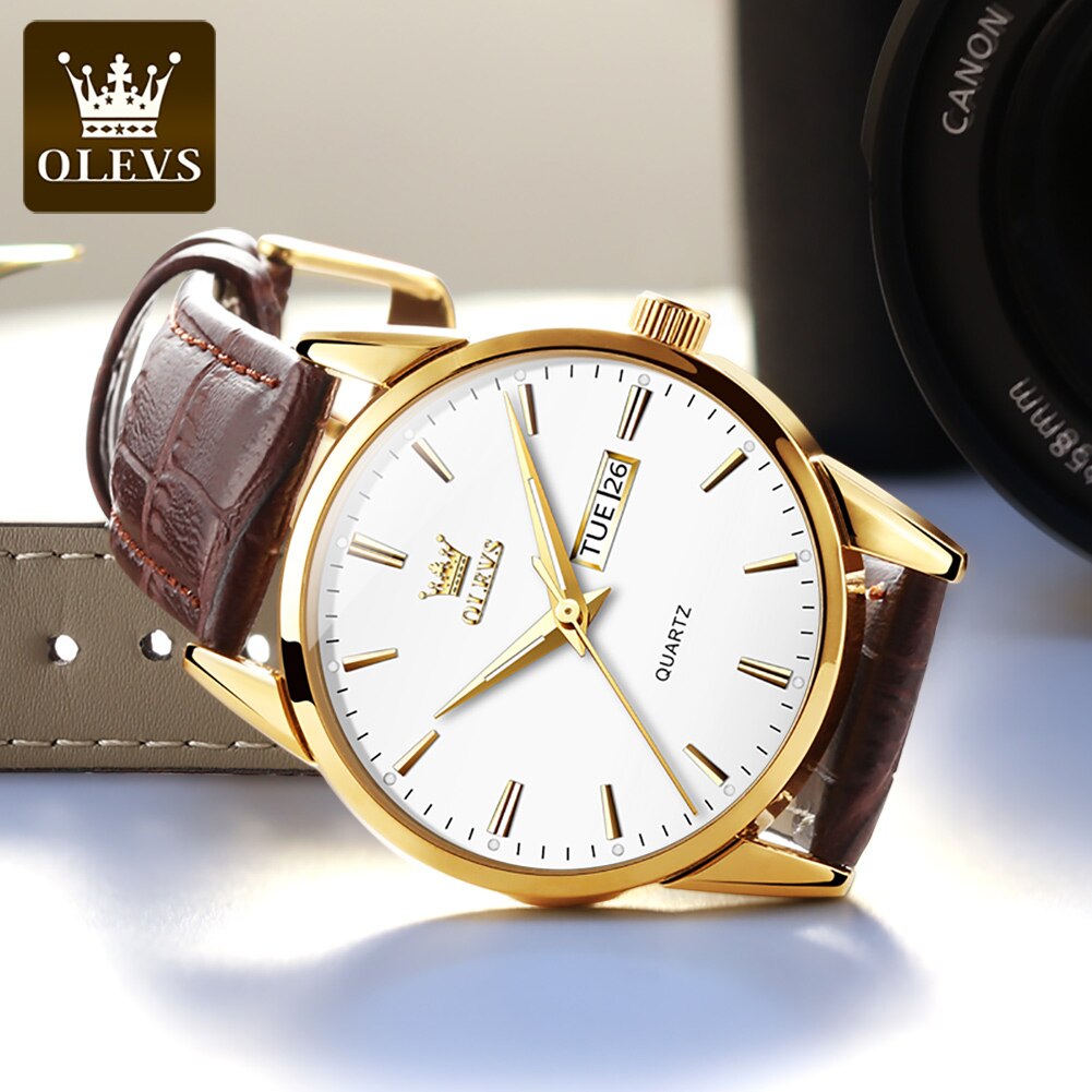 OLEVS Minimalist 39 mm – bracelet cuir