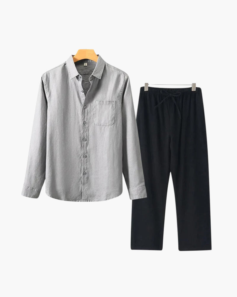 Ensemble en lin Seine Sélect (chemise manches longues + pantalon)