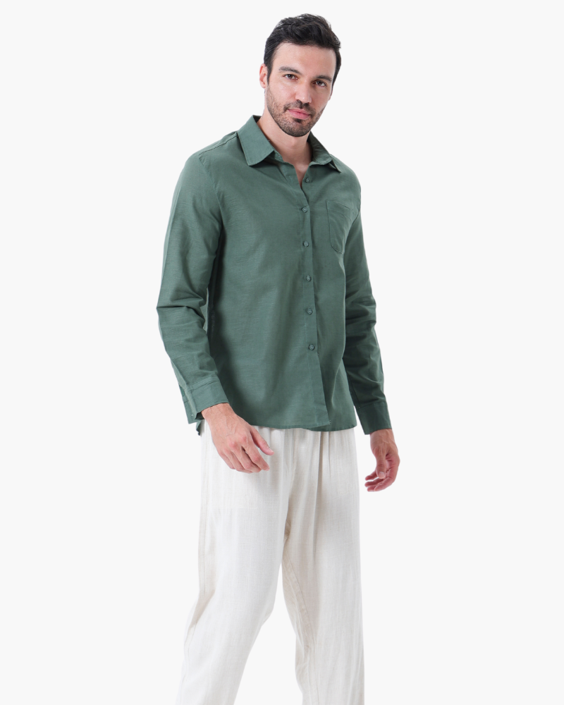 Ensemble en lin Seine Sélect (chemise manches longues + pantalon)