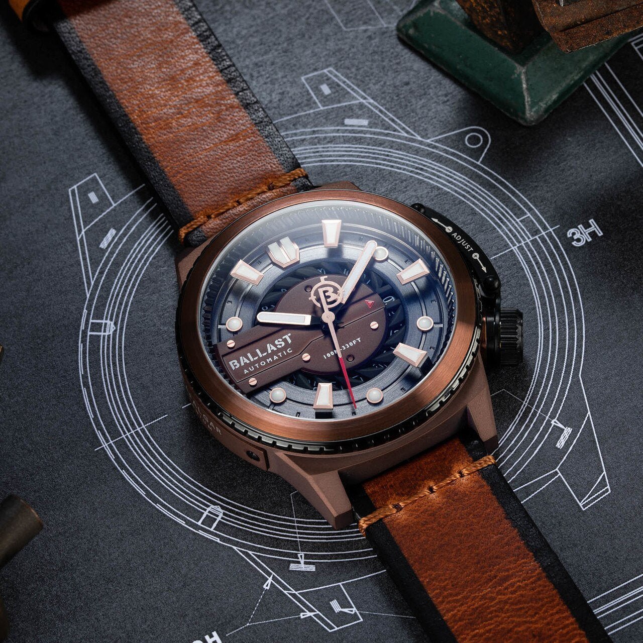 Ballast Trafalgar BL-3135-03 automatique 47 mm – titane et or rose