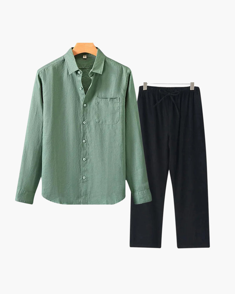 Ensemble en lin Seine Sélect (chemise manches longues + pantalon)