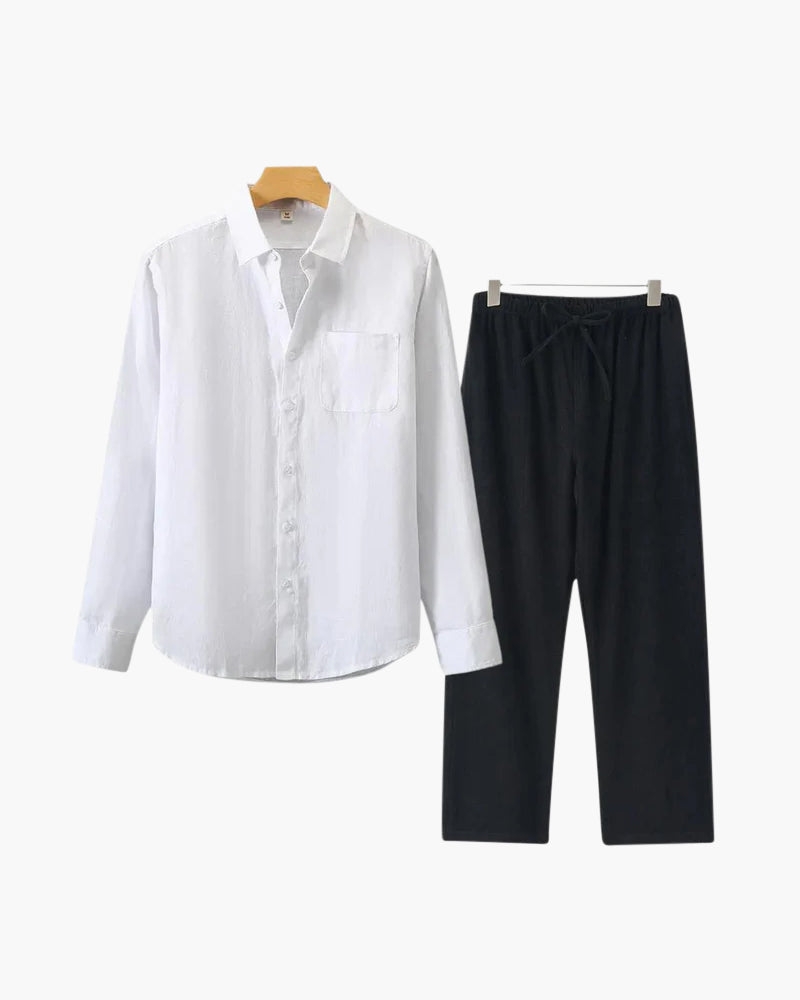 Ensemble en lin Seine Sélect (chemise manches longues + pantalon)