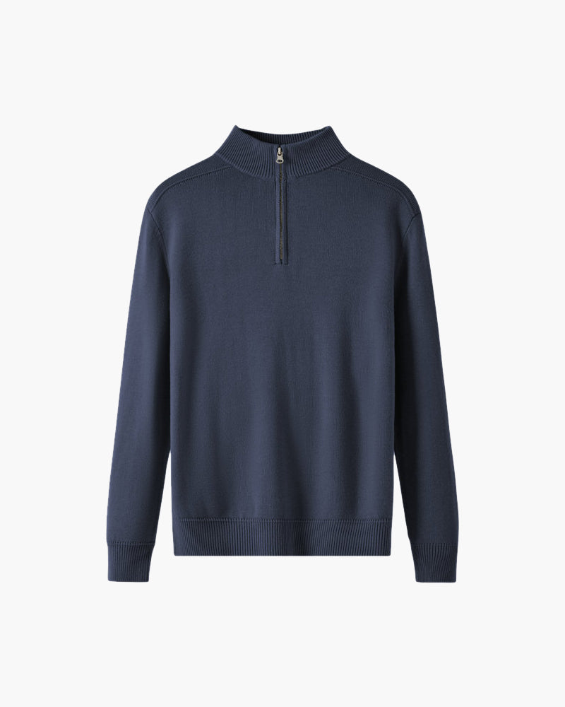 Pull demi-zip en laine mérinos 100 %