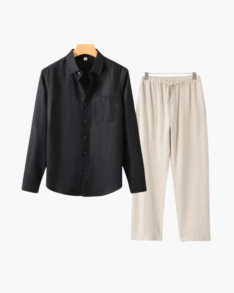Ensemble en lin Seine Sélect (chemise manches longues + pantalon)