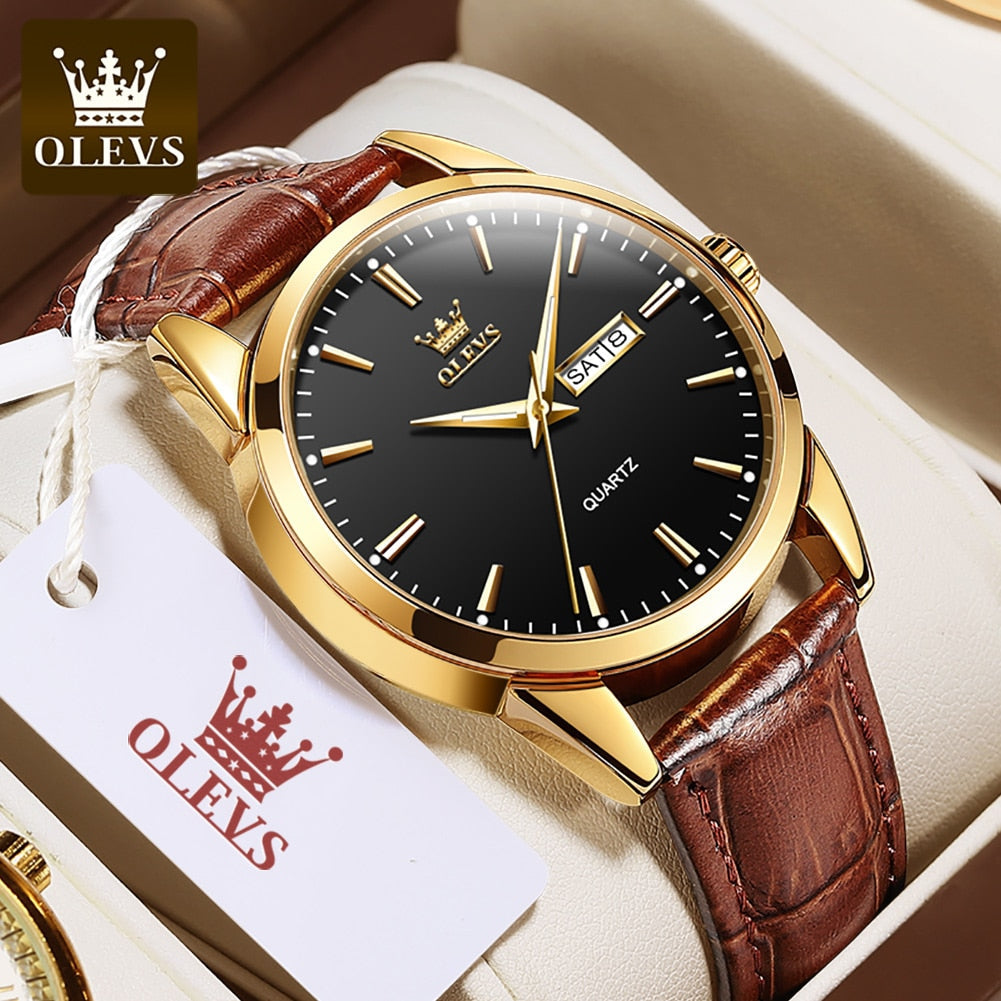 OLEVS Minimalist 39 mm – bracelet cuir