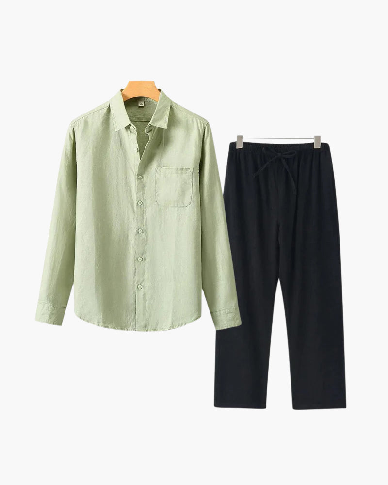 Ensemble en lin Seine Sélect (chemise manches longues + pantalon)