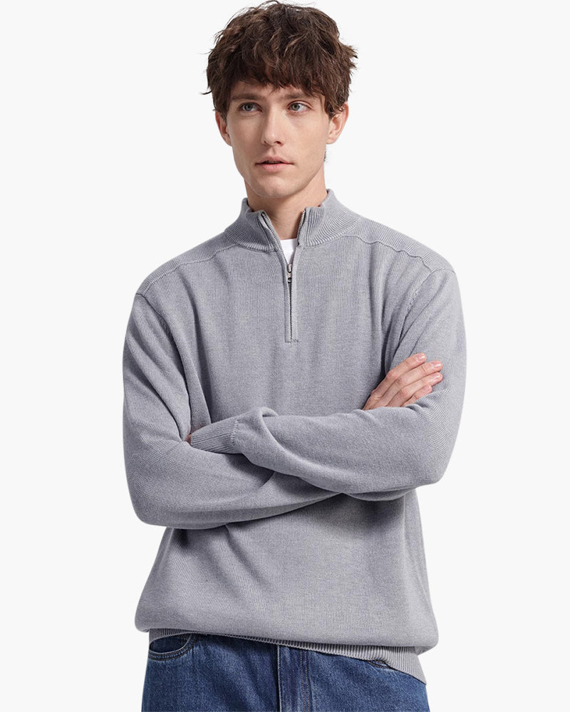 Pull demi-zip en laine mérinos 100 %