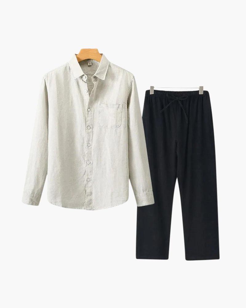 Ensemble en lin Seine Sélect (chemise manches longues + pantalon)