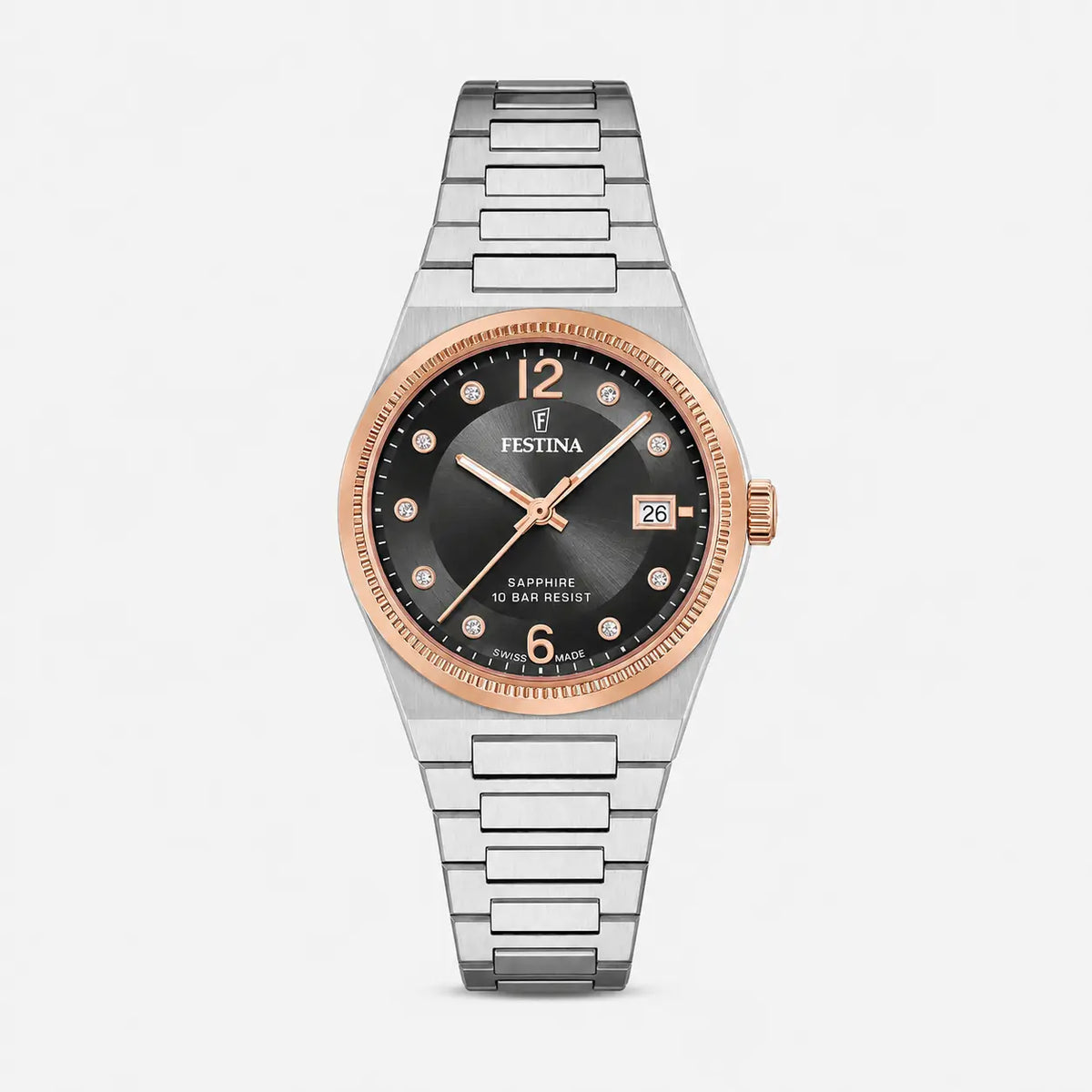 FESTINA Swiss Made quartz 35 mm – cadran noir – montre femme