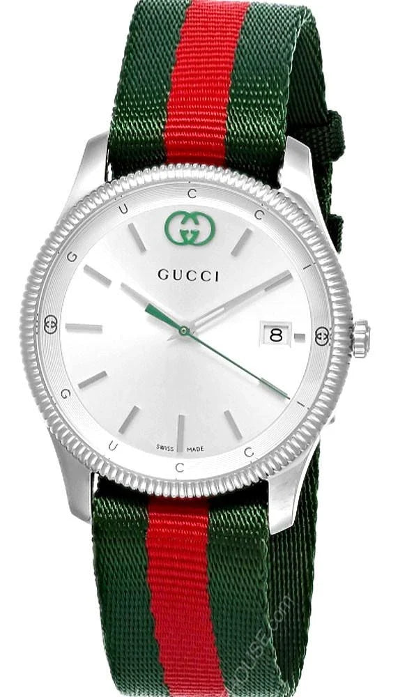 GUCCI G-Timeless quartz 38 mm – cadran argenté – montre homme