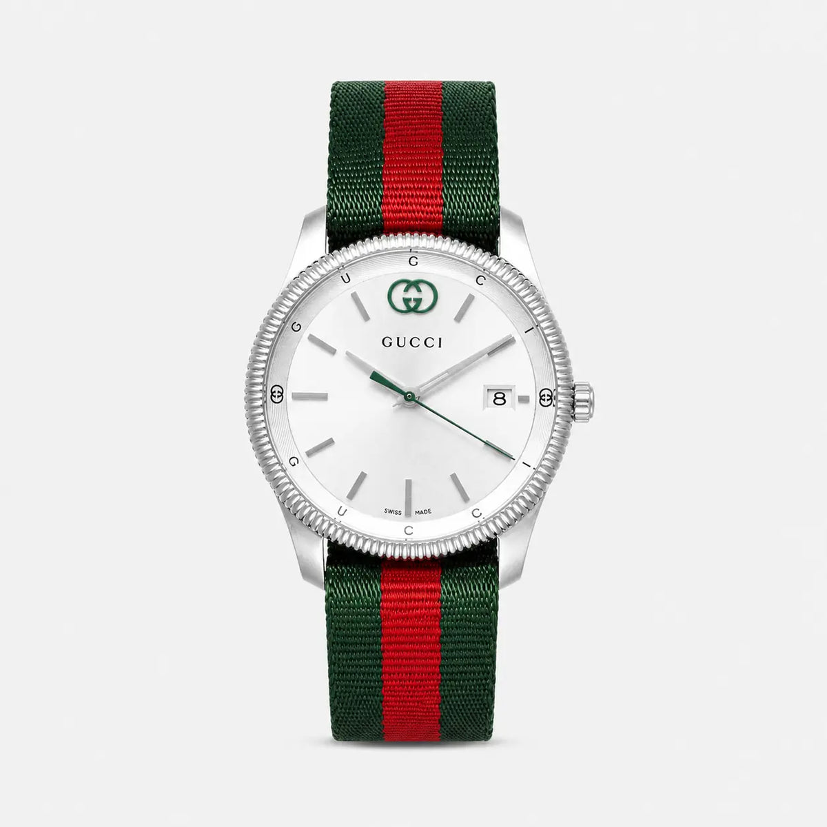 GUCCI G-Timeless quartz 38 mm – cadran argenté – montre homme