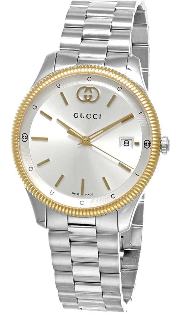 GUCCI G-Timeless quartz 38 mm – lunette or jaune – montre homme