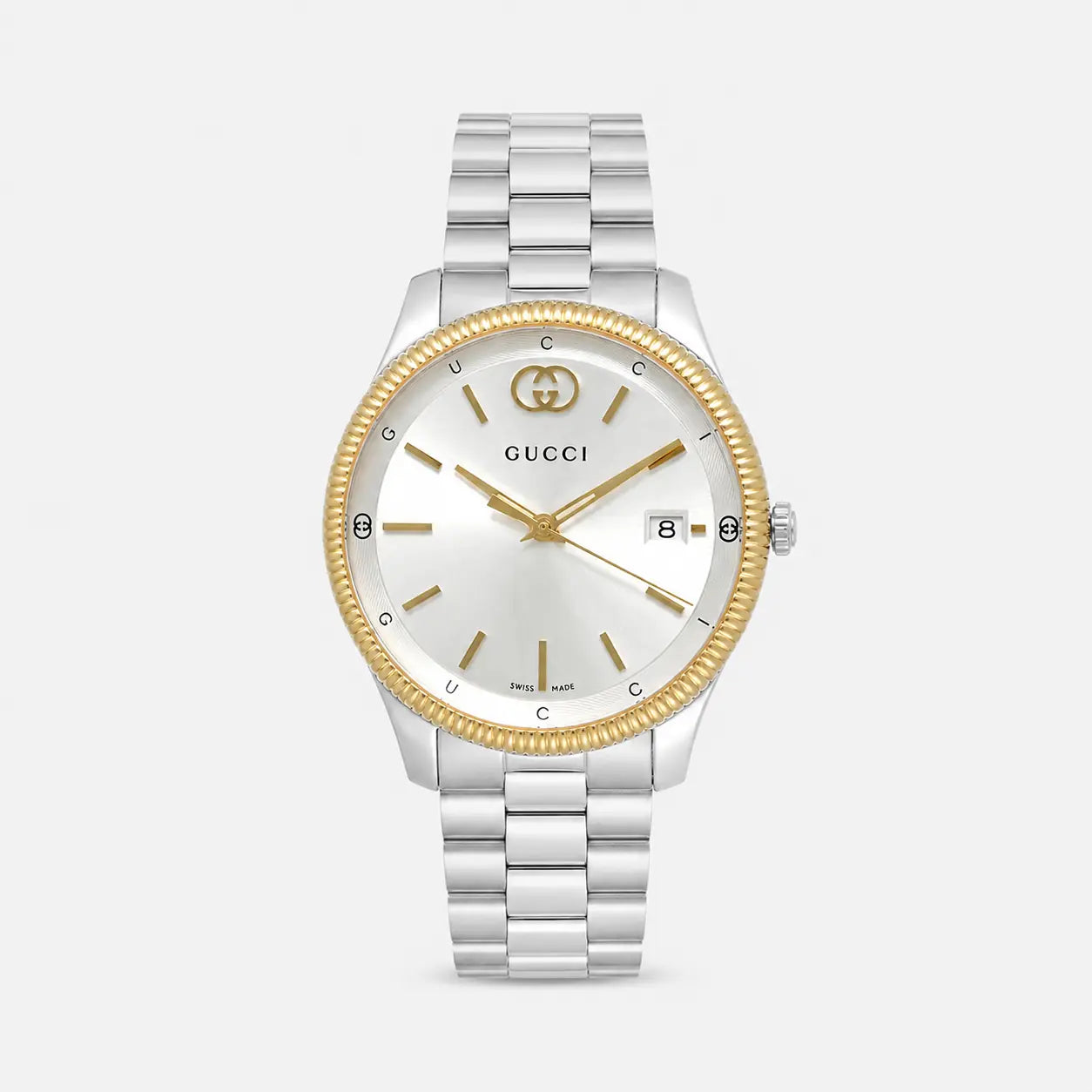 GUCCI G-Timeless quartz 38 mm – lunette or jaune – montre homme