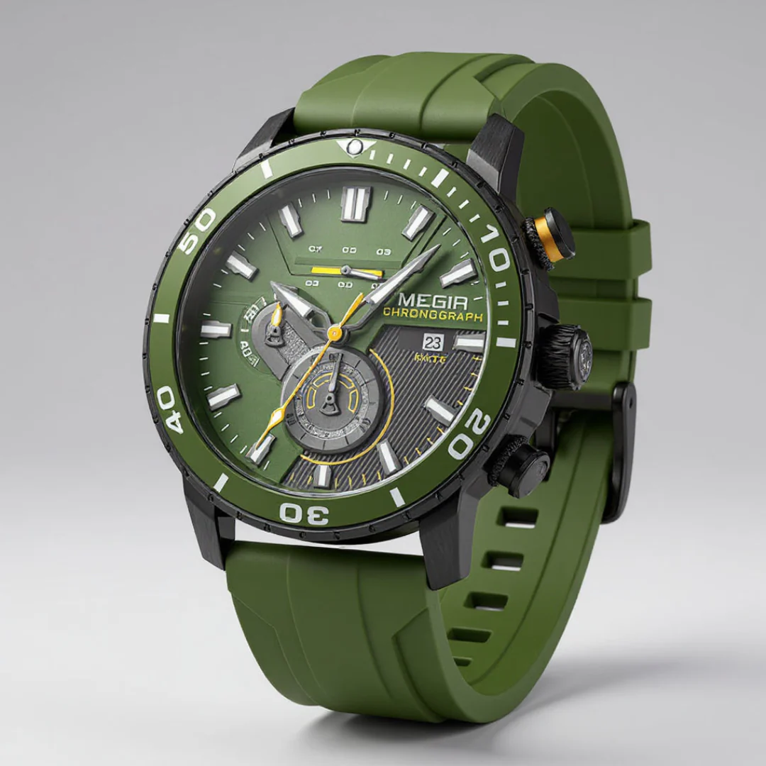 MEGIA SWISS Chronographe 46 mm – céramique