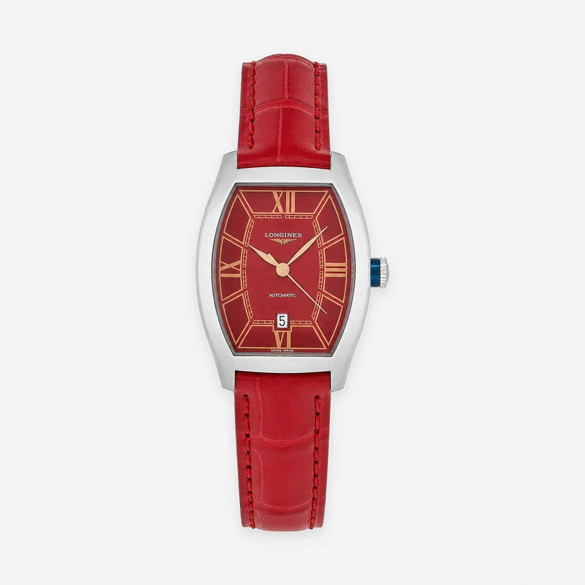 LONGINES Evidenza automatique 30 mm – cadran rouge – montre femme