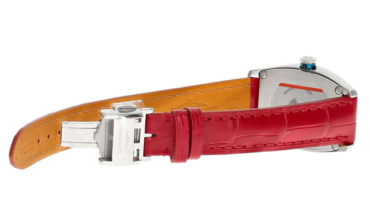 LONGINES Evidenza automatique 30 mm – cadran rouge – montre femme